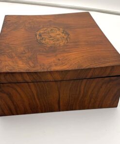 Biedermeier Jewelry Box with Ink - Side Wood Detail - Styylish
