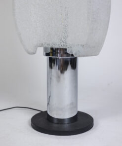 Mazzega Glass Lamp - Chrome Base Detail - Styylish