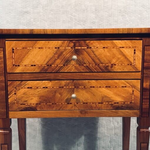 Louis XVI Side Table- detail view of the drawers- Styylish