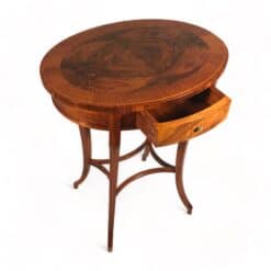 Biedermeier Side Table - Top with Drawer Open - Styylish