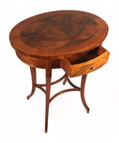 Biedermeier Side Table - Top with Drawer Open - Styylish