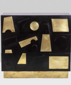 Brass Chest of Drawers - Geometric Detail - Styylish