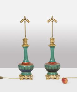 Alternative view of French Porcelain Lamps, Circa 1880