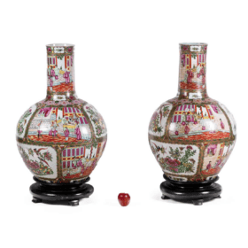 Canton Porcelain Vases, Circa 1950