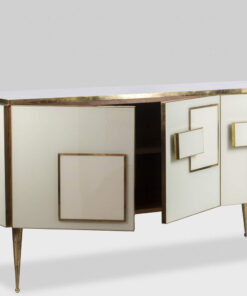 Geometric Sideboard - Side Profile with Doors Open - Styylish