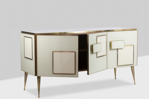 Geometric Sideboard - Side Profile with Doors Open - Styylish