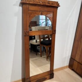 Biedermeier Wall Mirror, Mahogany, Birch and Thuja Roots Wood, Austria circa 1820