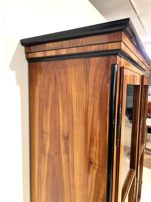 Cherry Biedermeier Bookcase - Ebonized Top Detail - Styylish