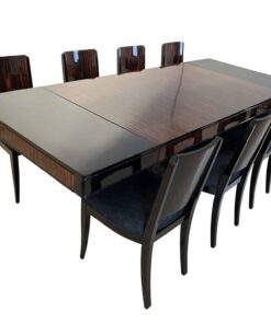 Art Deco Dining Room Set with Eight Chairs, Makassar, France circa 1930
