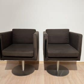 Pair of Cubic Swivel Chairs with Tableau by Lensvelt