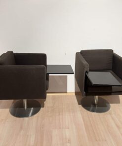 Pair of Cubic Swivel Chairs - Full Profiles with Tables - Styylish