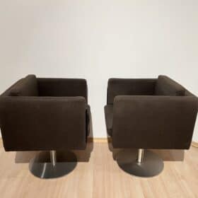 Pair of Cubic Swivel Chairs with Tableau by Lensvelt