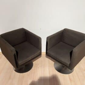 Pair of Cubic Swivel Chairs with Tableau by Lensvelt