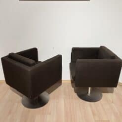 Pair of Cubic Swivel Chairs - Side and Front View - Styylish