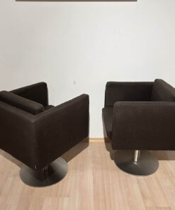 Pair of Cubic Swivel Chairs - Side and Front View - Styylish