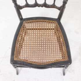 Caned Chair in Turned and Blackened Wood, Napoléon III Period