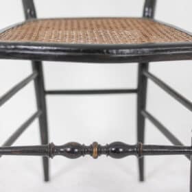 Caned Chair in Turned and Blackened Wood, Napoléon III Period