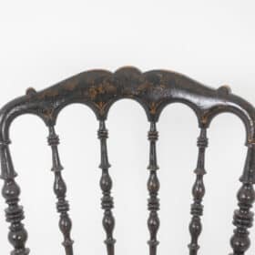 Caned Chair in Turned and Blackened Wood, Napoléon III Period