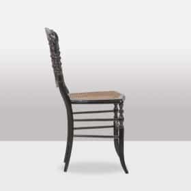 Caned Chair in Turned and Blackened Wood, Napoléon III Period