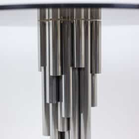 Pedestal Table in Chromed Metal, 1970s.