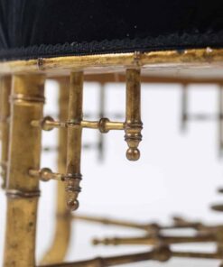 Pouf with Gilded Wood - Gold Frame Detail - Styylish