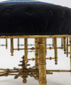 Pouf with Gilded Wood - Gold Frame - Styylish