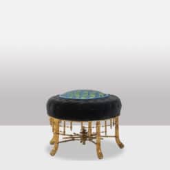 Pouf with Gilded Wood - Full Profile - Styylish