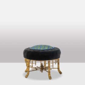 Pouf with Gilded Wood in Imitation of Bamboo, 1880