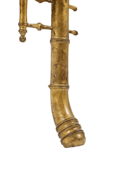 Pouf with Gilded Wood - Leg Detail - Styylish