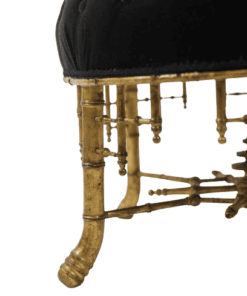 Pouf with Gilded Wood - Side View - Styylish