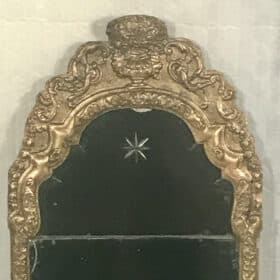 French Baroque Style Gilt Wood Mirror, 1800