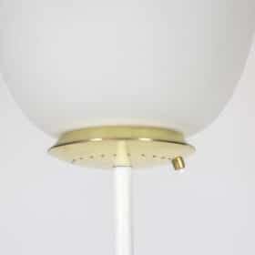 Opaline Floor Lamp, Lacquered Metal and Golden Brass, 1950s