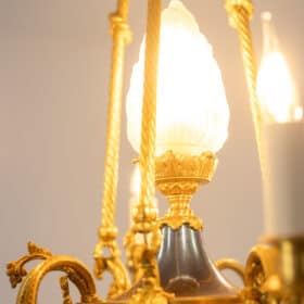 Louis XVI Style Chandelier in Gilded Bronze, 1900