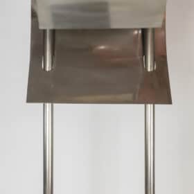 Geometric Floor Lamp in Silver Metal, 1980s