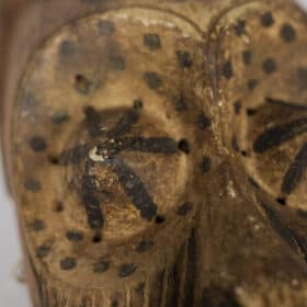 African Mask “Kuba Babuka” in Wood and Pigments, 20th Century