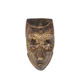 African Mask “Kuba Babuka” in Wood and Pigments, 20th Century