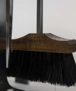 Chrome Metal Fireplace Set - Brush Detail - Styylish