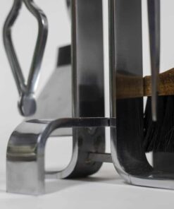 Chrome Metal Fireplace Set - Feet Detail - Styylish