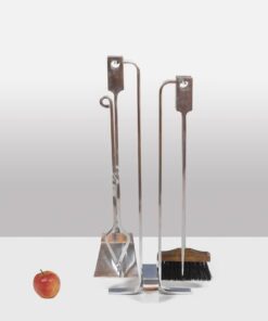 Chrome Metal Fireplace Set - Staged - Styylish