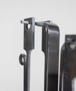 Chrome Metal Fireplace Set - Top Detail - Styylish