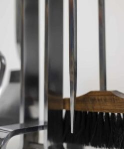 Chrome Metal Fireplace Set - Bottom Detail - Styylish