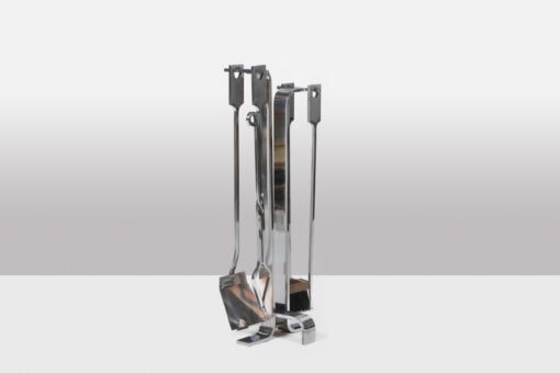 Chrome Metal Fireplace Set - Full Set - Styylish