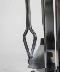 Chrome Metal Fireplace Set - Tong Detail - Styylish