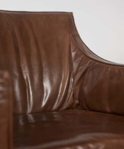 Pair of Lintello Armchairs - Leather Back and Seat - Styylish