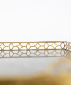 Mahogany Secretary Desk - Gold Detail - Styylish