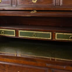 Mahogany Secretary Desk - Green Drawers - Styylish