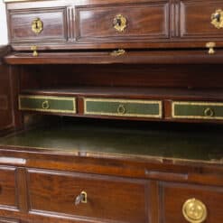 Mahogany Secretary Desk - Green Detail - Styylish