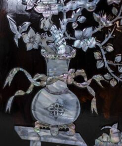 Asian-Style Lacquer Panels - Mother of Pearl Vase - Styylish