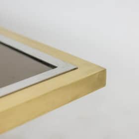 Coffee Table in Gilded Brass and Smoked Glass, 1970s