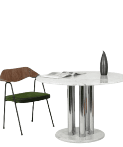 Marble Table with Chrome - Staged - Styylish